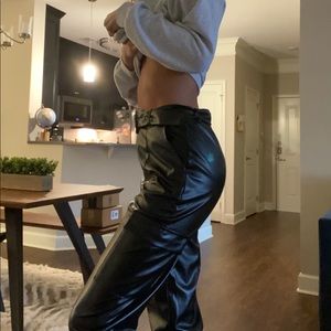 Nasty gal - Faux leather Cargo pants